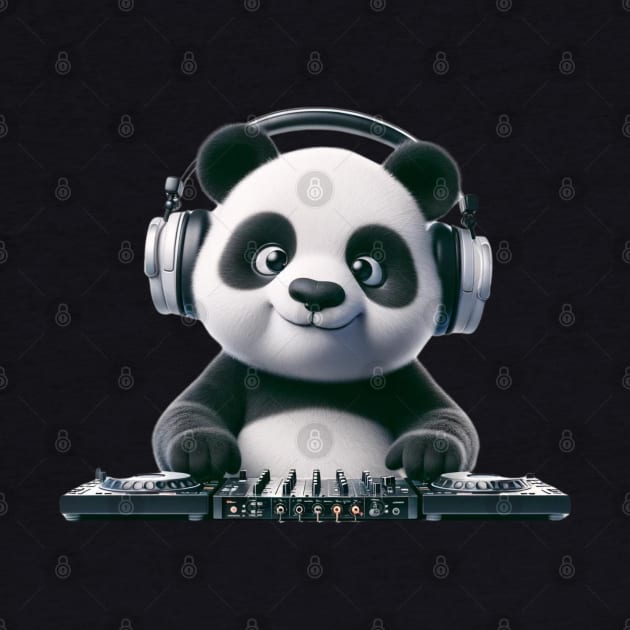 DJ Panda - Rhythm & Bamboo - Cool Musical Panda Tee by vk09design